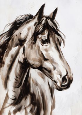 Horse Watercolor Portrait