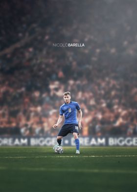 Nicolò Barella Soccer Action