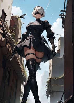 2B Cyberpunk Anime