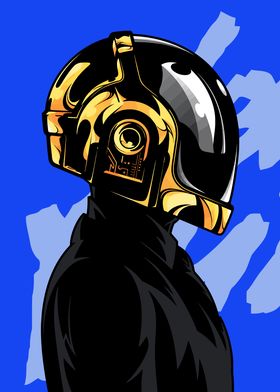 Daft Punk Helmet Illustration