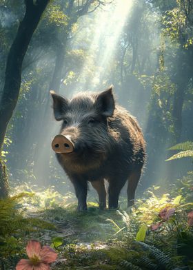 Wild Boar in Forest