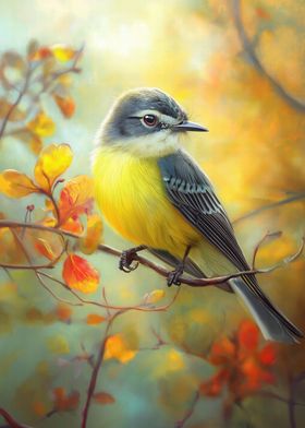 Yellow Kingbird on Branch