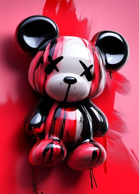 Red and Black Bear Toy