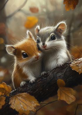 Cute Squirrel Duo