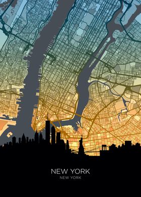 Skyline Map Tealgold-preview-1