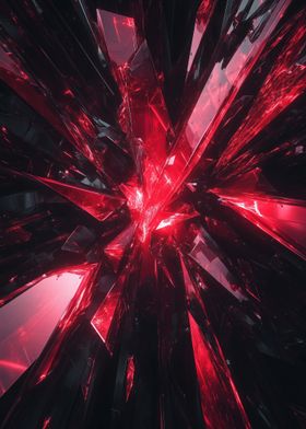 Red Crystal Abstract