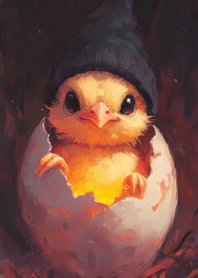 Baby Chick in Egg