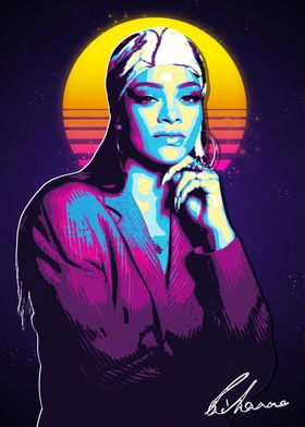 Rihanna Retro Art