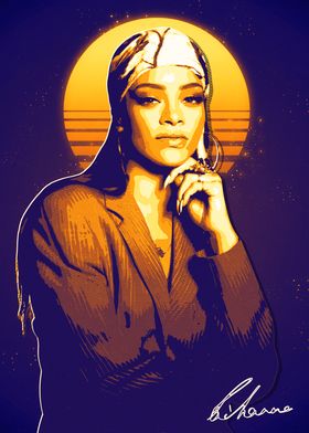 Rihanna Retro Portrait