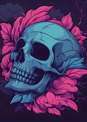 Skull with Flowers