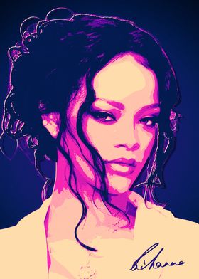 Rihanna Pop Art Portrait