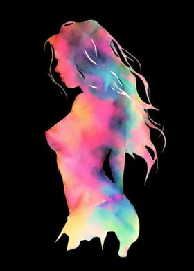 Artistic Female Nude Watercolor Clipart-preview-1