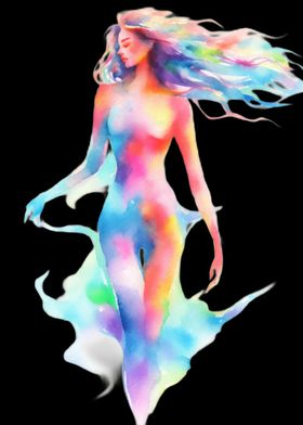 Artistic Female Nude Watercolor Clipart-preview-0