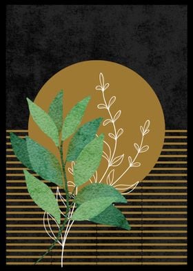 Minimalist Gold Geometric Floral-preview-0