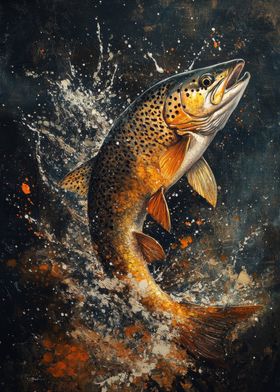 Trouts And Fishermens Wall Art For Anglers-preview-1