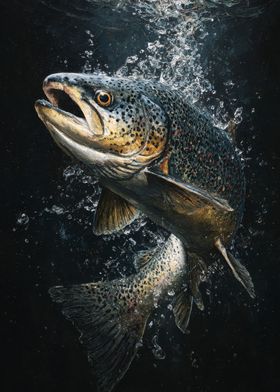 Trouts And Fishermens Wall Art For Anglers-preview-0