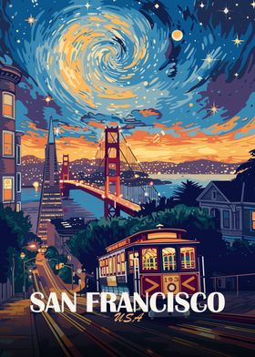 Travel Poster Starry City-preview-3