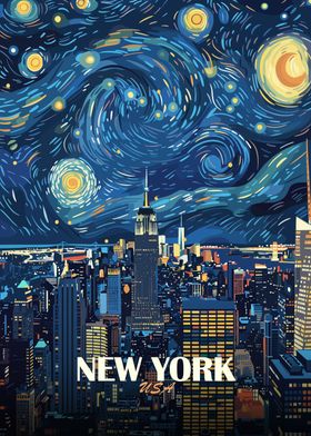 Travel Poster Starry City-preview-3