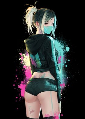 Neon Anime Girl-preview-1