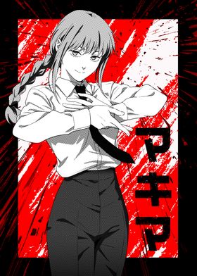 Chainsaw Man Black Red White-preview-0