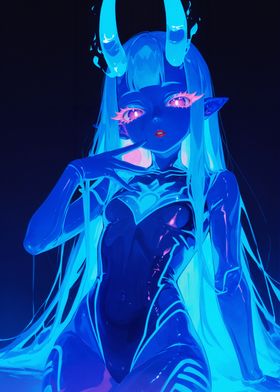 Neon Anime Girl-preview-3