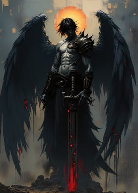 Dark Angel On Crescent Moon-preview-0