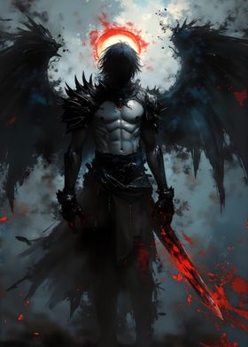 Dark Angel On Crescent Moon-preview-1