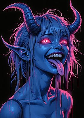 Blue Demon With Glowing Eyes-preview-3