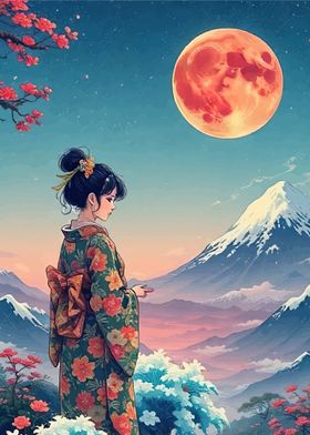 Misty Mount Fuji Landscape Kimono-preview-0