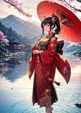 Misty Mount Fuji Landscape Kimono-preview-3
