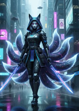 Cyberpunk Kitsune Streetwear-preview-3