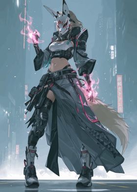 Cyberpunk Kitsune Streetwear-preview-1