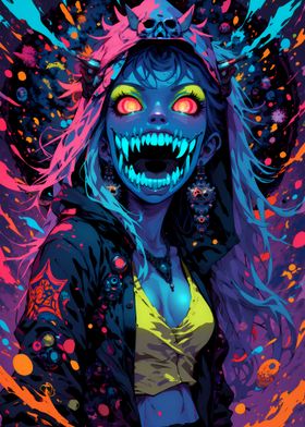 Girl With Horns And Glowing Eyes-preview-0