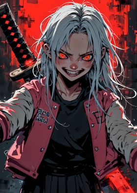 Creepy Anime Girl With Red Eyes-preview-0