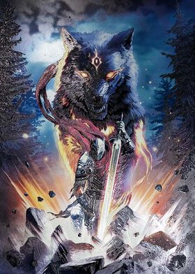 A Knight and his Wolf