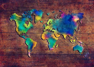 World map watercolor 2