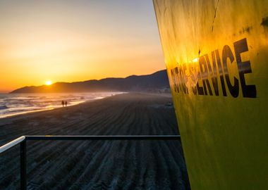 Lifeguard on the beach of Castelldefels, Barcelona