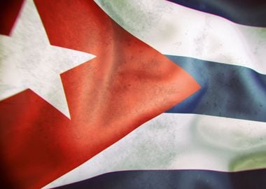 Cuban flag waving in the wind