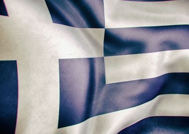 Greece flag waving in the wind