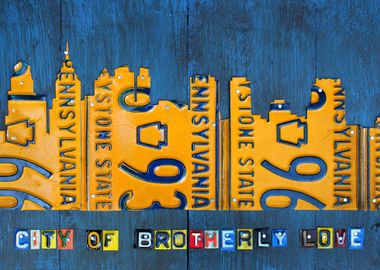 Philadelphia Pennsylvania License Plate Art Skyline by  ... 