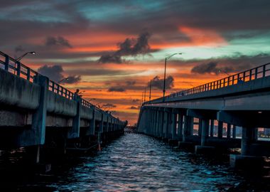 Key Biscayne Bridge, Key Biscayne, Florida.