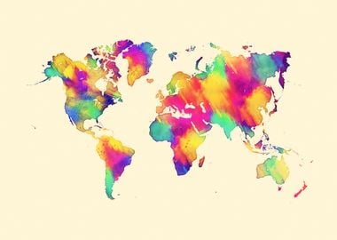 world map color