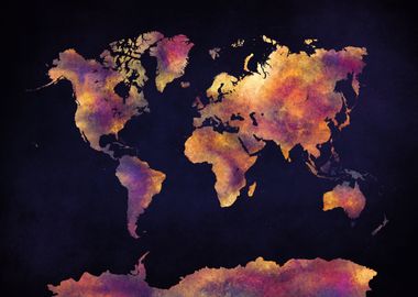 world map dark