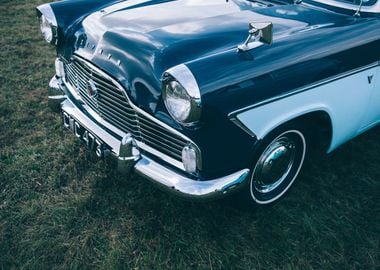 Vintage / Cars / Navy Blue