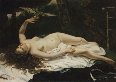 Gustave Courbet - Woman with a Parrot, 1866, oil on can ... 