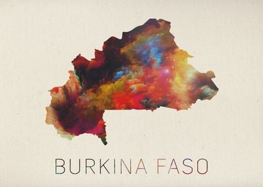 Burkina Faso Watercolor Map