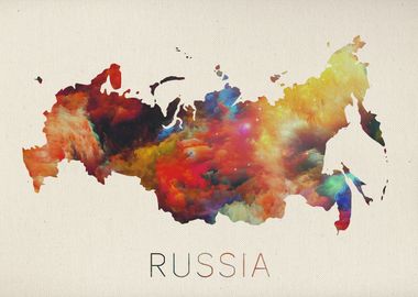 Russia Watercolor Map