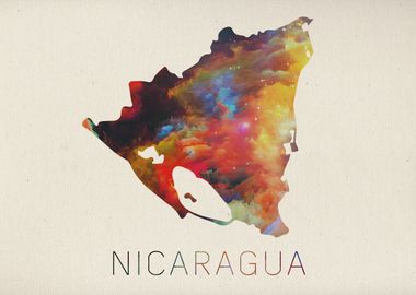 Nicaragua Watercolor Map