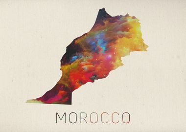 Morocco Watercolor Map