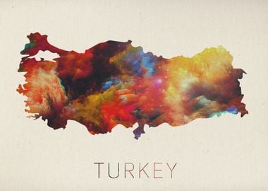 Turkey Watercolor Map